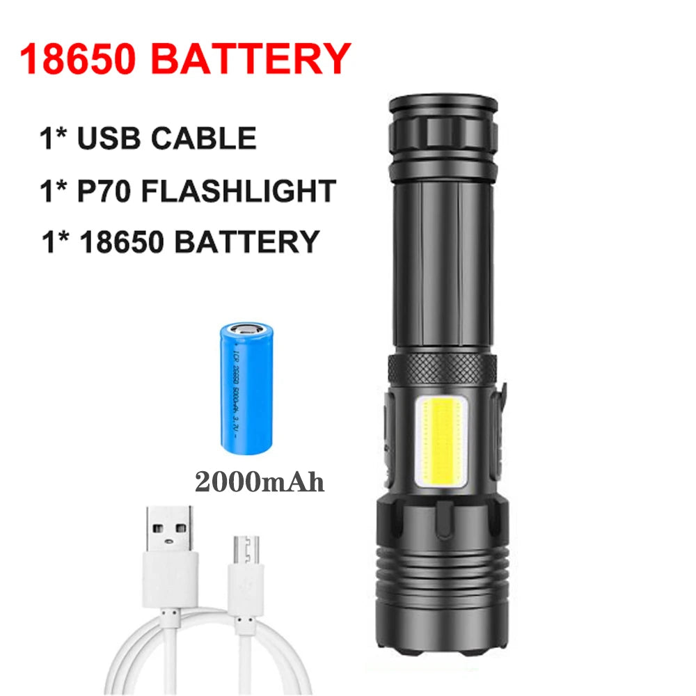 Rechargeable Super Bright Flashlight 7Modes High Lumens Tactical