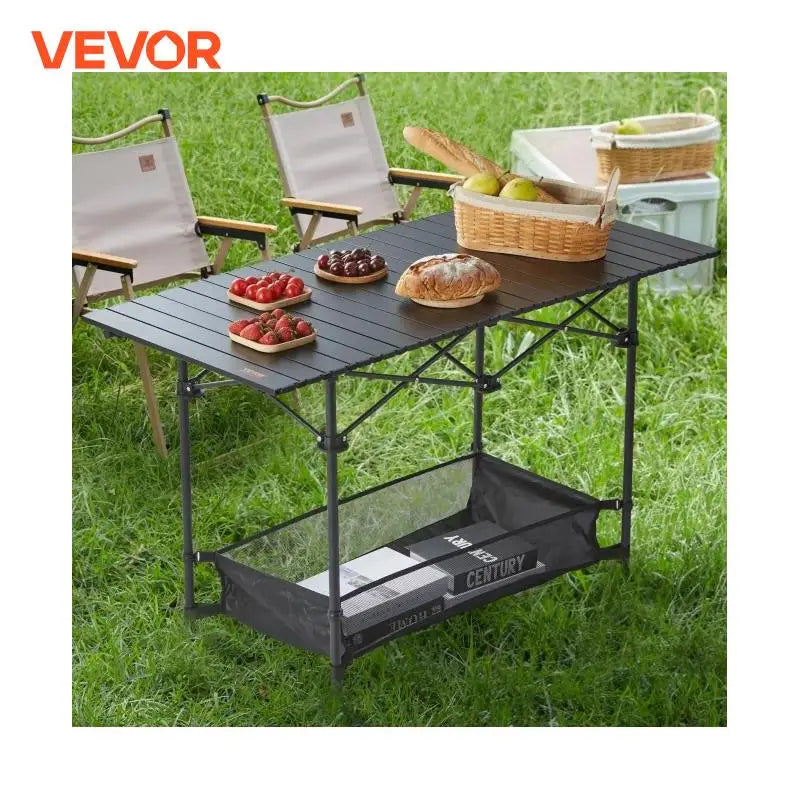 220 66lbs Outdoor Folding Camping Table With Storage Bag