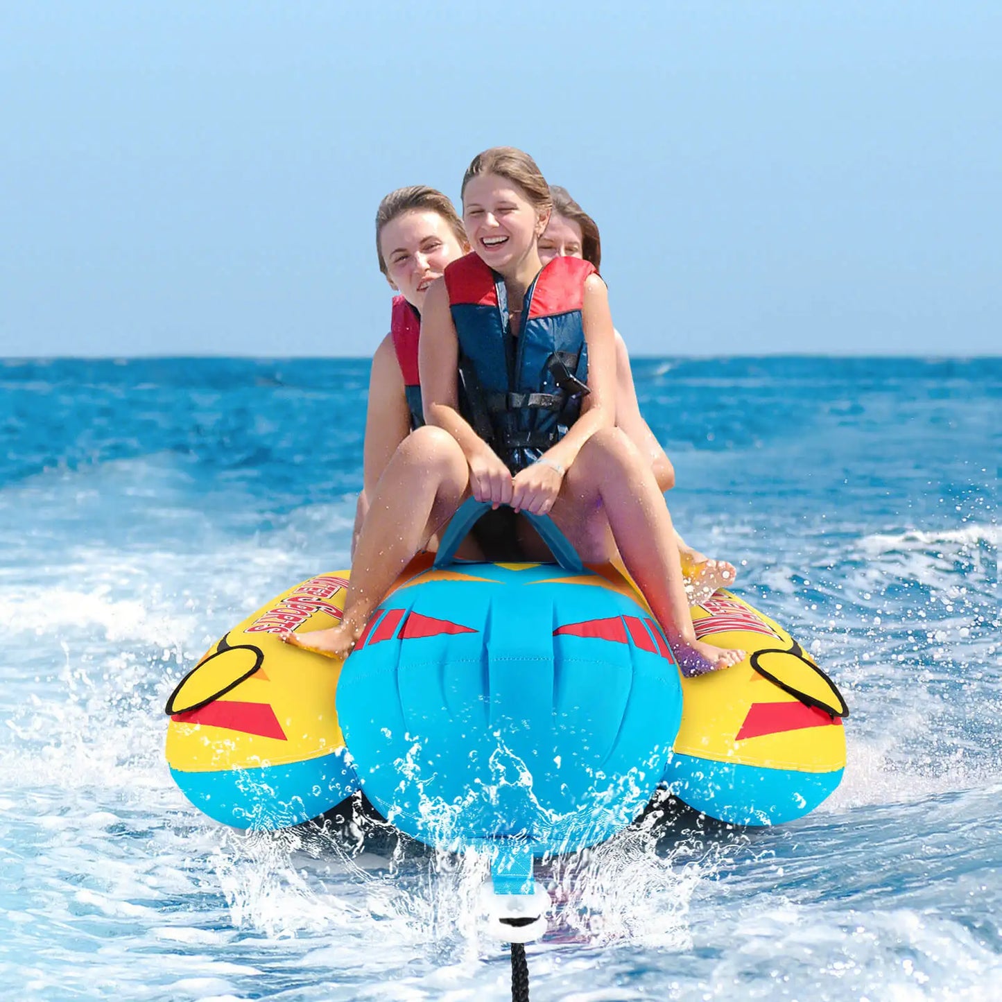 Three Person Inflatable Banana Boat With EVA Padded Seats