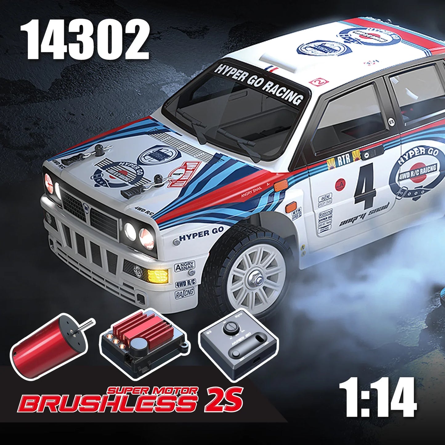 V2.0 Rc Car Brushless Motor Hyper Go 4wd Off-Road Vehicle