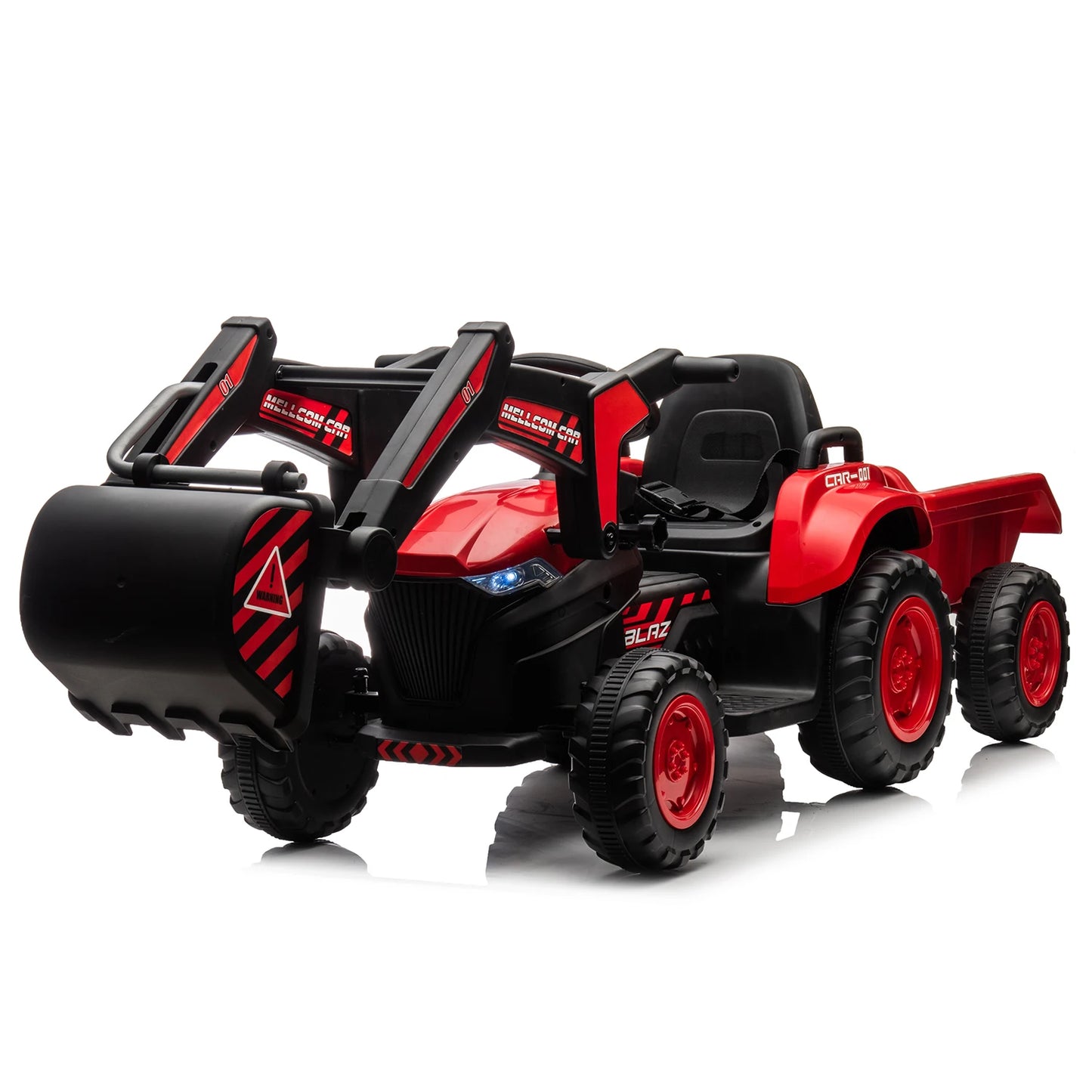 12V 3 In 1 Ride On Excavator Tractor With Remote Trailer
