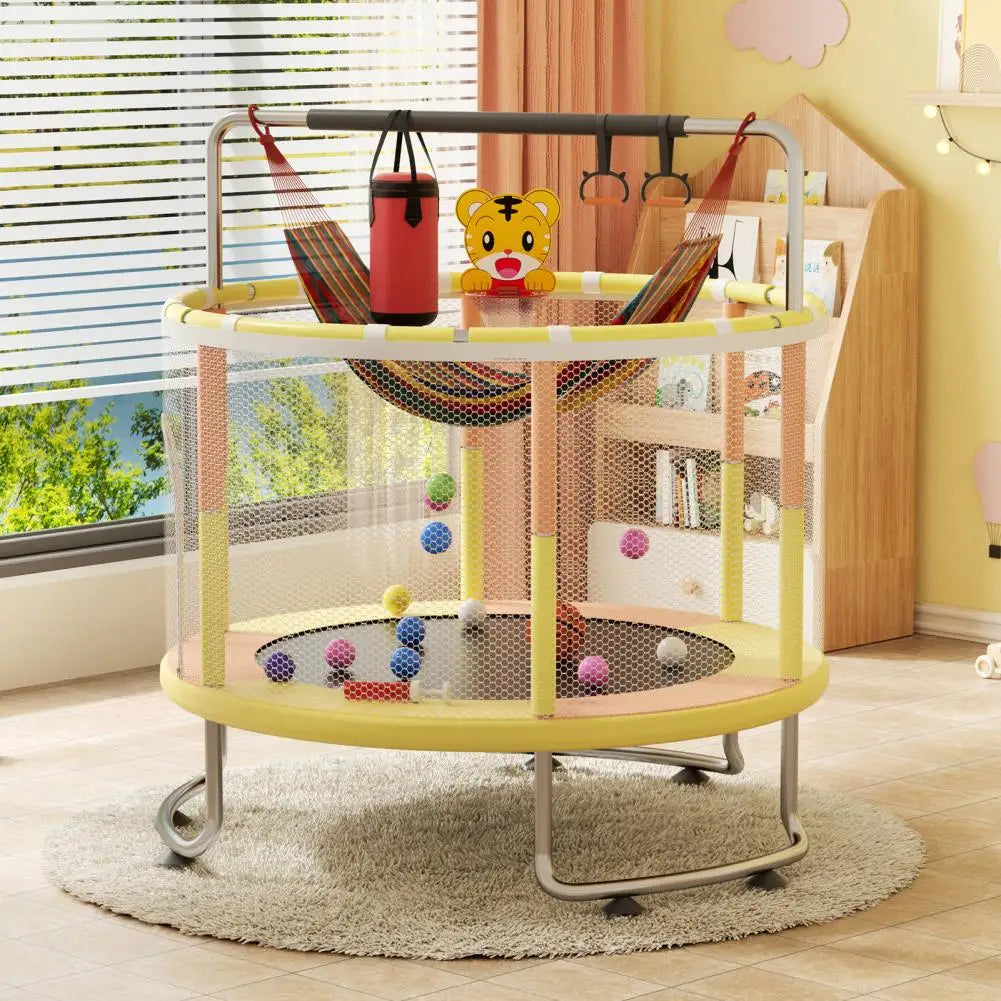 Baby Toddler Trampoline With Basketball Hoop Enclosure Net