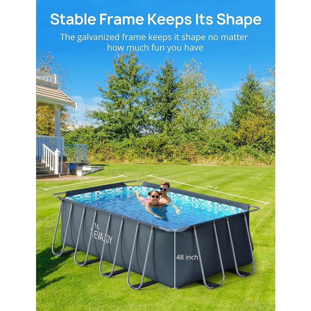 14ft X 7ft X 48in Metal Frame Pool With Pump Ladder