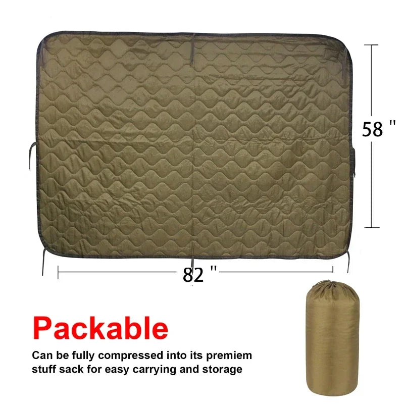 Tactical Army Poncho Liner Camouflage Woobie Blanket 58x82