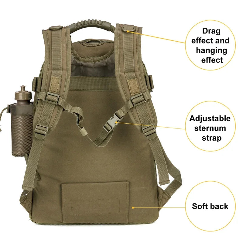 Male Travel Tactical backpack  Expandable , 3 Day Assault Pack Rucksacks