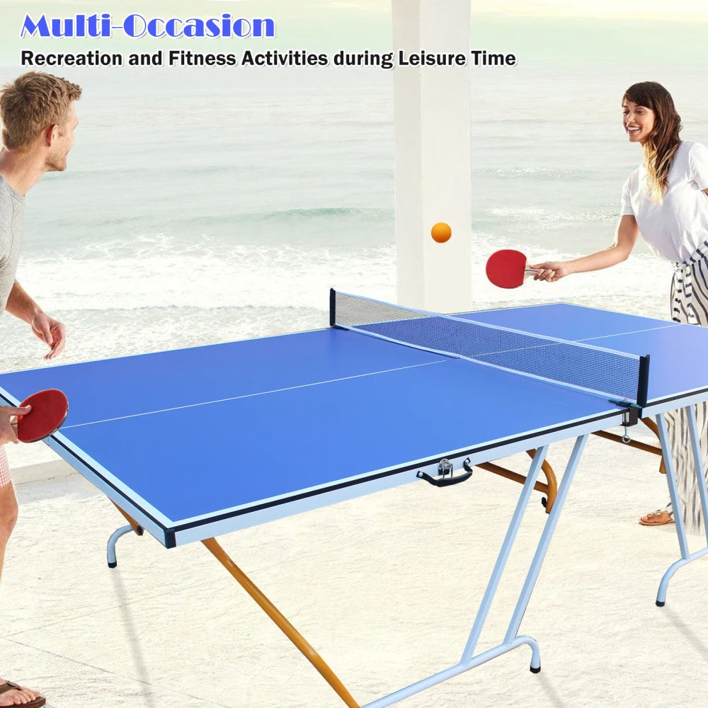 Portable Foldable Table Tennis Set With Two Paddles