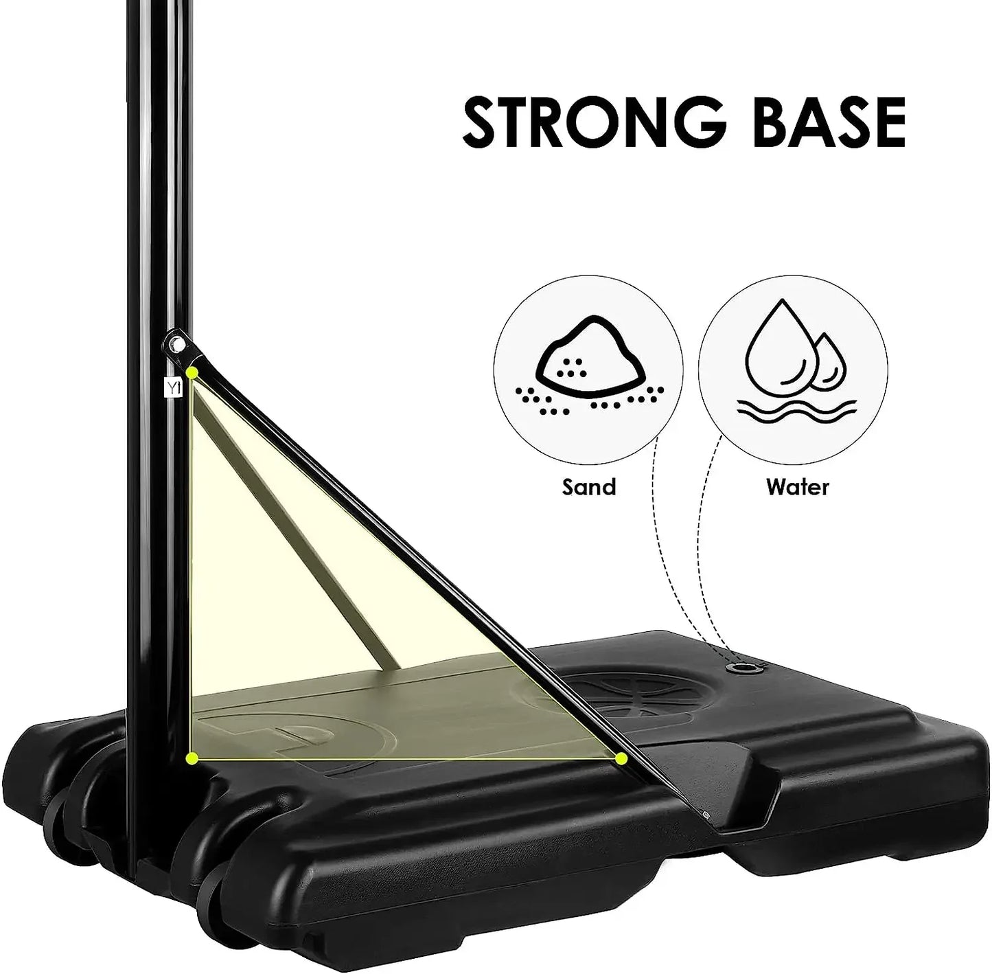 Basketball Hoop with Wheels Height Adjustable 305cm Fit Base
