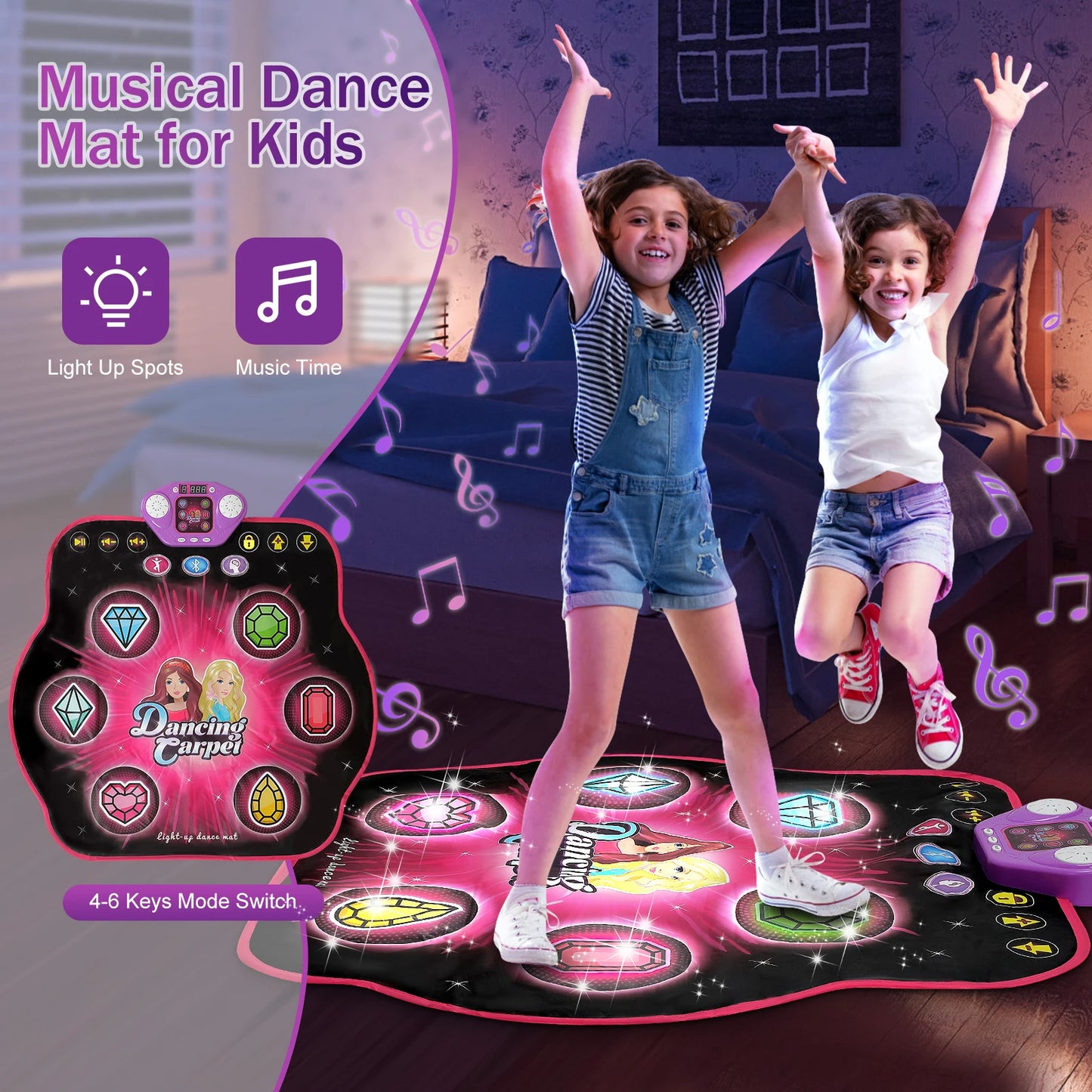 Outdoor Dance Mat 27 Levels 6 LED Keys Light Up Bluetooth