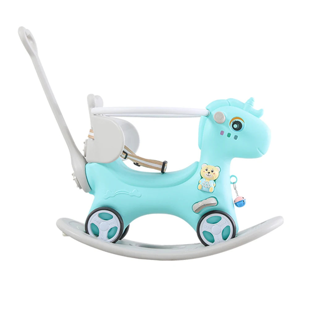 Rocking Horse for Toddlers, Balance Bike with Push Handle