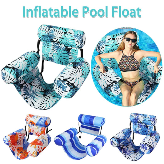 Inflatable Pool Float Floating Lounger Chair with Arm and Backrest
